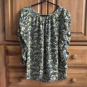 Max Studio Women's Crepe Ruched Sleeve Blouse